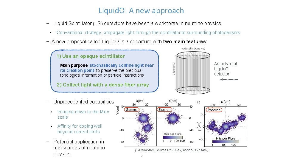 Liquid. O: A new approach − Liquid Scintillator (LS) detectors have been a workhorse