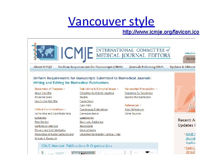 Vancouver style http: //www. icmje. org/favicon. ico 