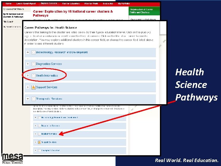 Health Science Pathways Real World. Real Education. 