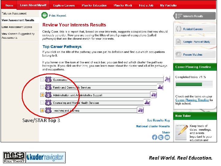 Save/STAR Top 3 Real World. Real Education. 