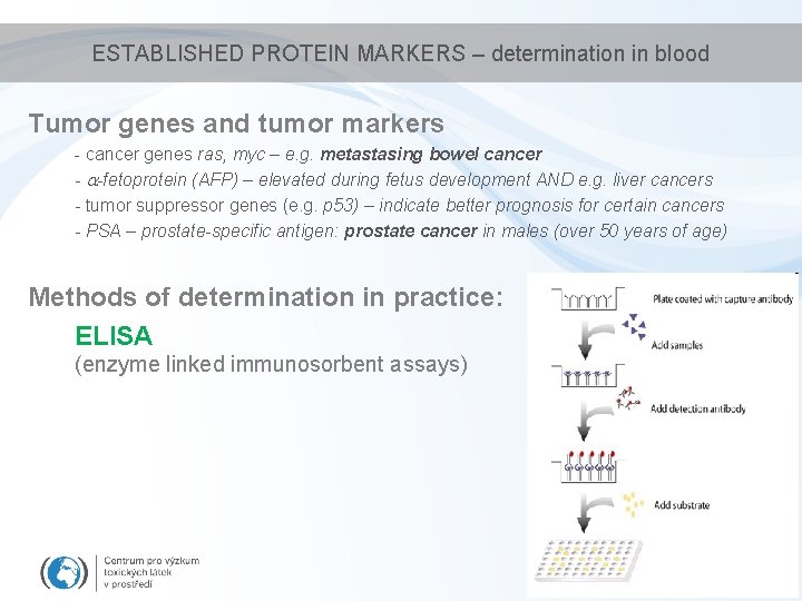 ESTABLISHED PROTEIN MARKERS – determination in blood Tumor genes and tumor markers - cancer