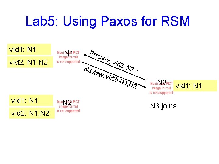 Lab 5: Using Paxos for RSM vid 1: N 1 vid 2: N 1,