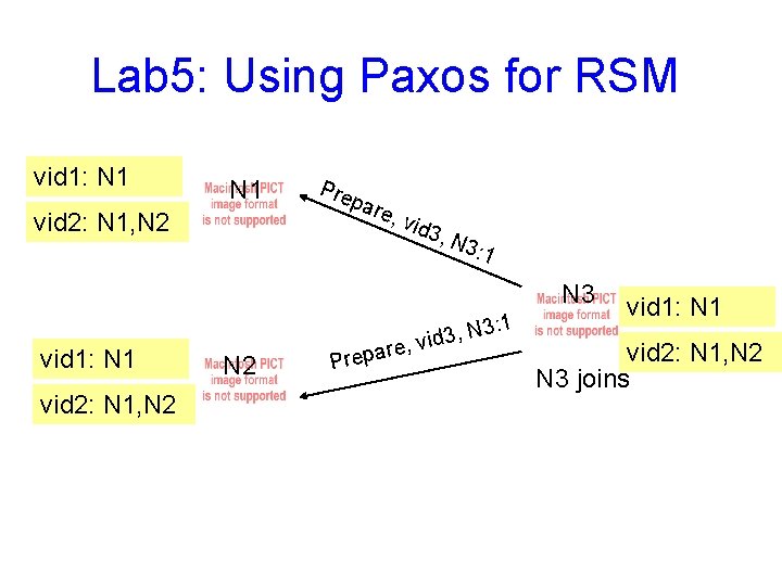 Lab 5: Using Paxos for RSM vid 1: N 1 vid 2: N 1,
