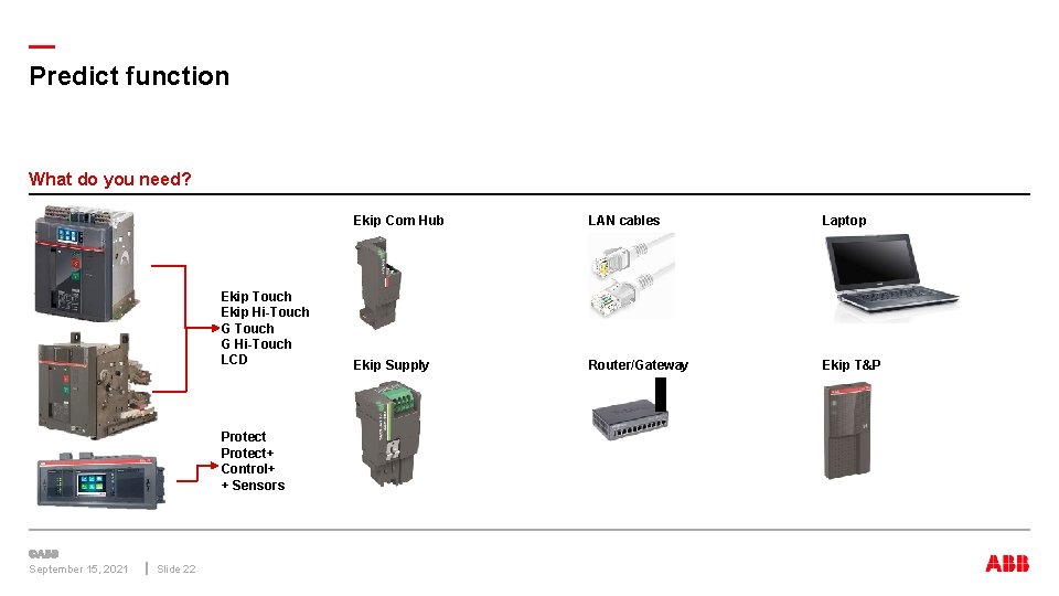 — Predict function What do you need? Ekip Touch Ekip Hi-Touch G Hi-Touch LCD