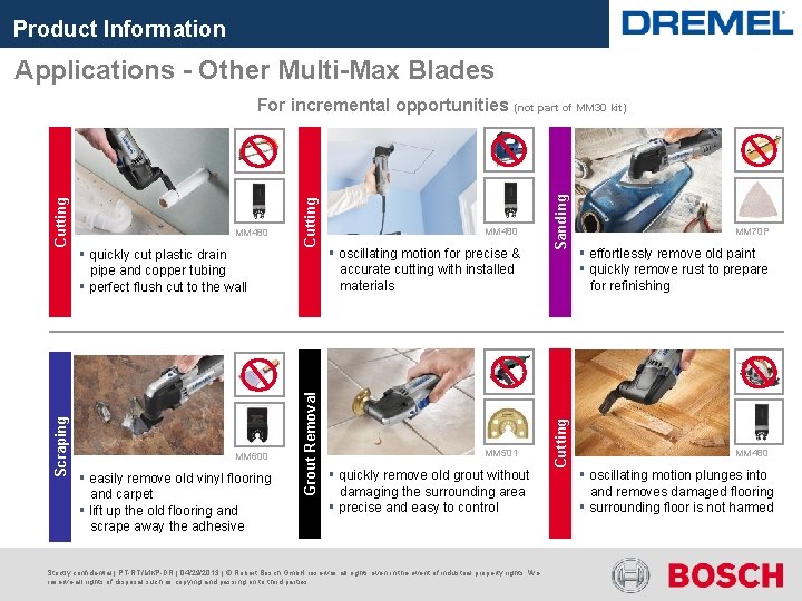 Product Information Applications - Other Multi-Max Blades MM 600 § easily remove old vinyl