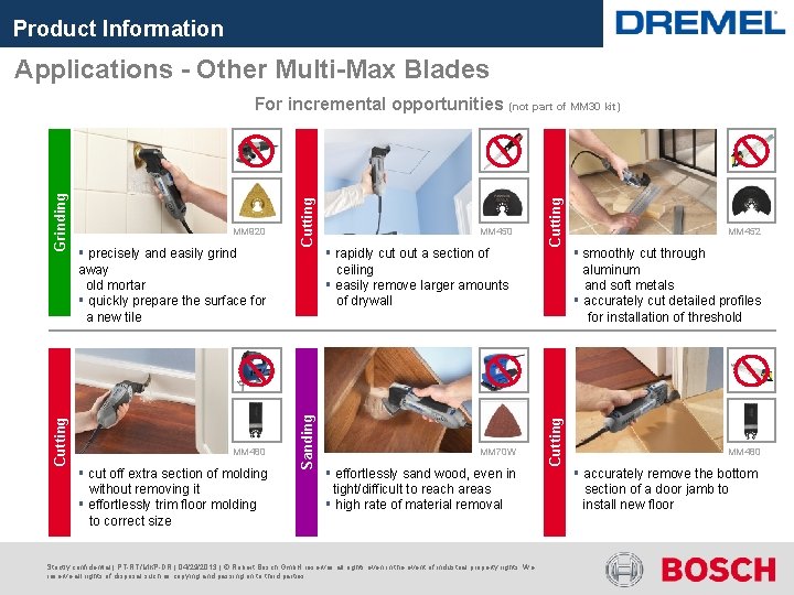 Product Information Applications - Other Multi-Max Blades MM 480 § cut off extra section