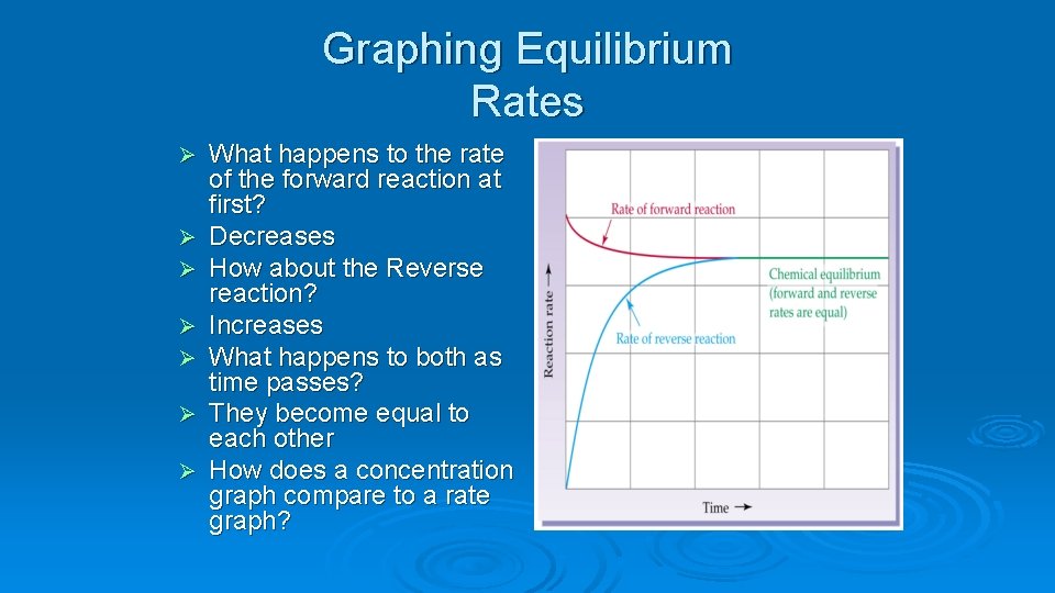 Graphing Equilibrium Rates Ø Ø Ø Ø What happens to the rate of the