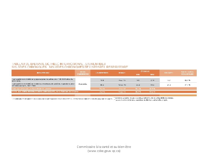 Commissaire à la santé et au bien-être (www. csbe. gouv. qc. ca) 