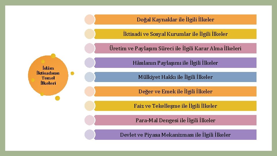 Doğal Kaynaklar ile İlgili İlkeler İktisadi ve Sosyal Kurumlar ile İlgili İlkeler Üretim ve