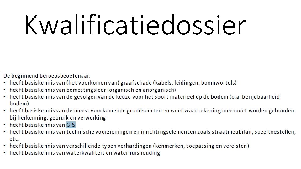 Kwalificatiedossier 