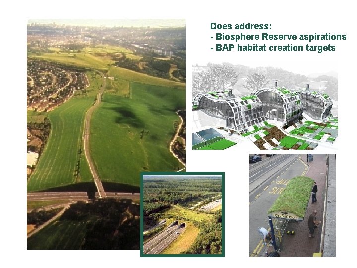 Does address: - Biosphere Reserve aspirations - BAP habitat creation targets 