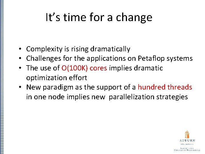 It’s time for a change • Complexity is rising dramatically • Challenges for the
