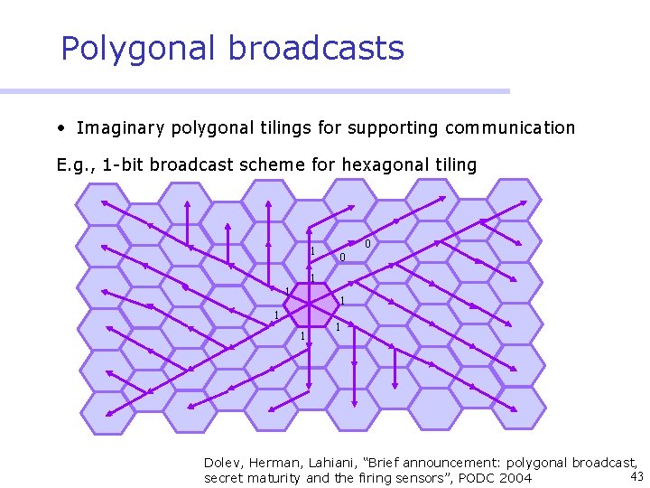 Polygonal broadcasts • Imaginary polygonal tilings for supporting communication E. g. , 1 -bit