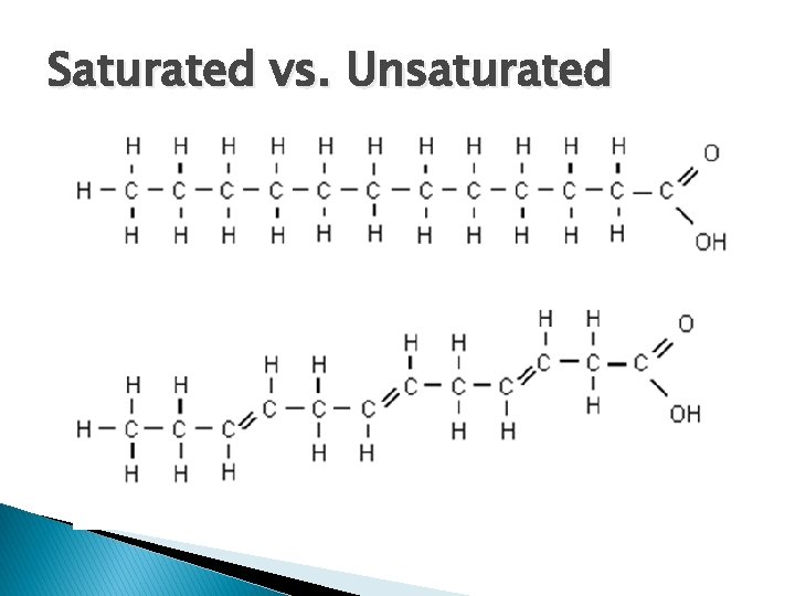 Saturated vs. Unsaturated 