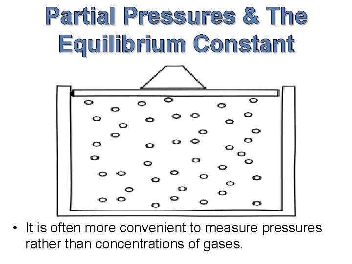 Partial Pressures & The Equilibrium Constant • It is often more convenient to measure