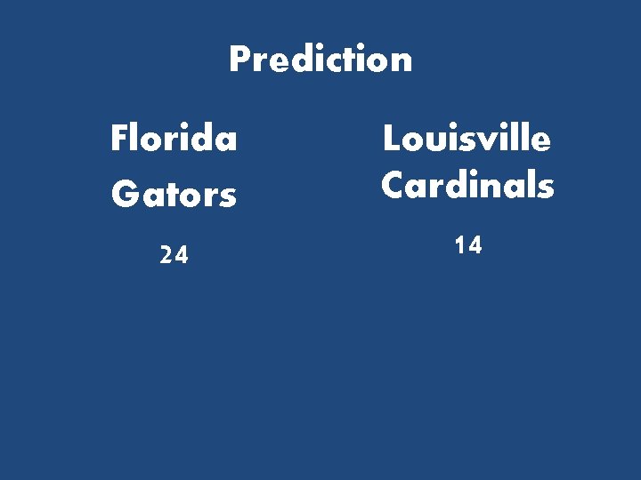 Prediction Florida Gators 24 Louisville Cardinals 14 