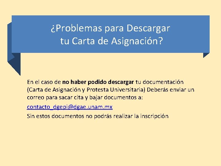 ¿Problemas para Descargar tu Carta de Asignación? En el caso de no haber podido