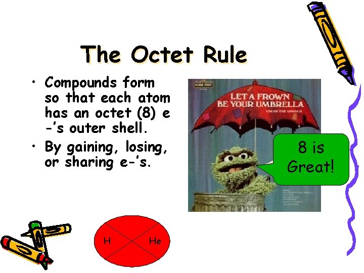 The Octet Rule • Compounds form so that each atom has an octet (8)