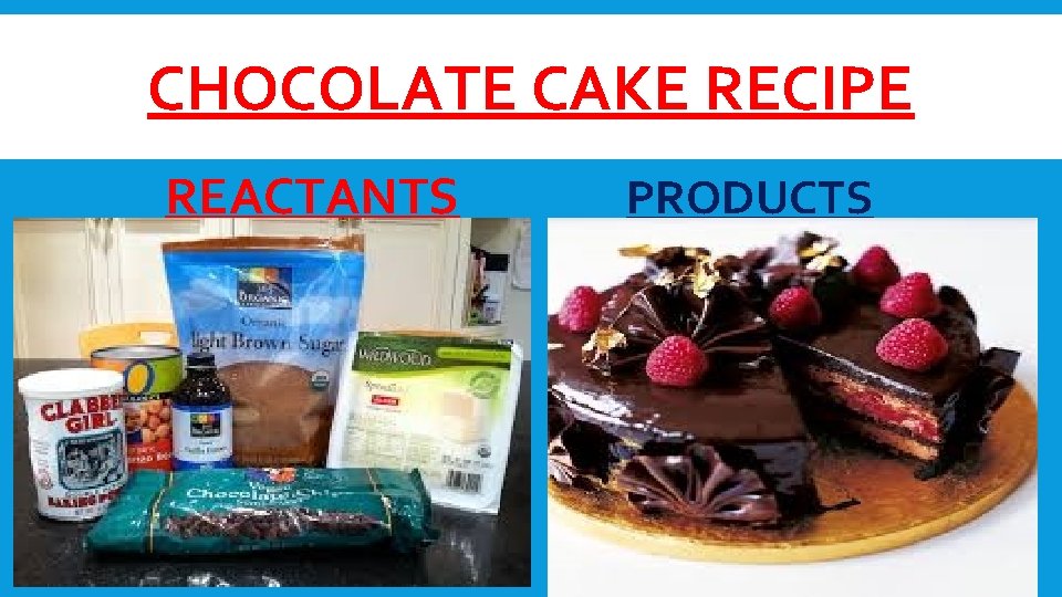 CHOCOLATE CAKE RECIPE REACTANTS PRODUCTS 