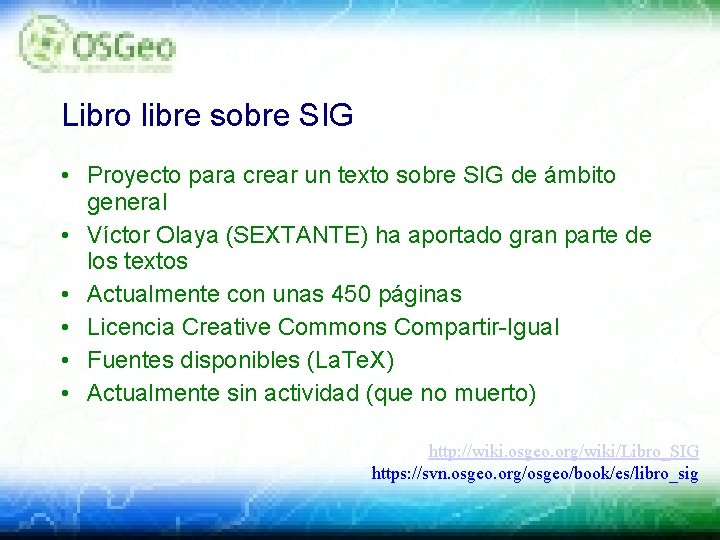 Libro libre sobre SIG • Proyecto para crear un texto sobre SIG de ámbito