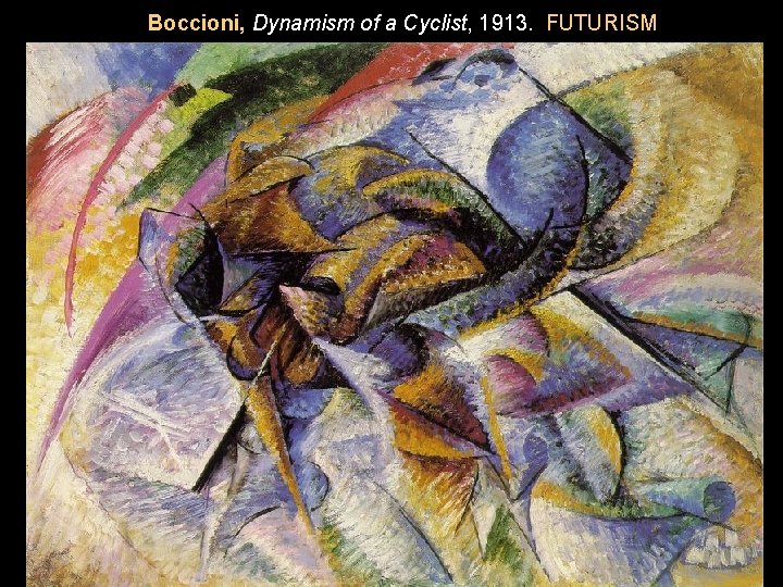 Boccioni, Dynamism of a Cyclist, 1913. FUTURISM 