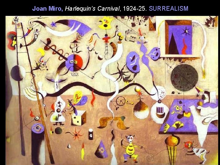 Joan Miro, Harlequin’s Carnival, 1924 -25. SURREALISM 