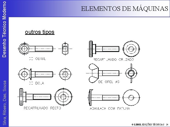 Desenho Técnico Moderno Silva, Ribeiro, Dias, Sousa ELEMENTOS DE MÁQUINAS outros tipos © LIDEL