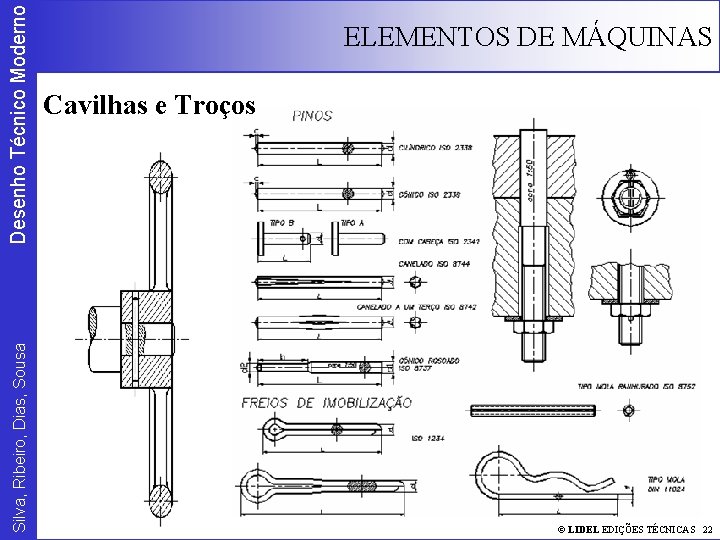 Desenho Técnico Moderno Silva, Ribeiro, Dias, Sousa ELEMENTOS DE MÁQUINAS Cavilhas e Troços ©