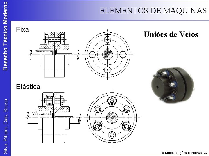 Desenho Técnico Moderno ELEMENTOS DE MÁQUINAS Fixa Uniões de Veios Silva, Ribeiro, Dias, Sousa