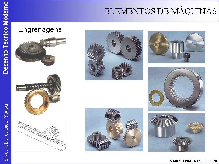 Desenho Técnico Moderno Silva, Ribeiro, Dias, Sousa ELEMENTOS DE MÁQUINAS Engrenagens © LIDEL EDIÇÕES