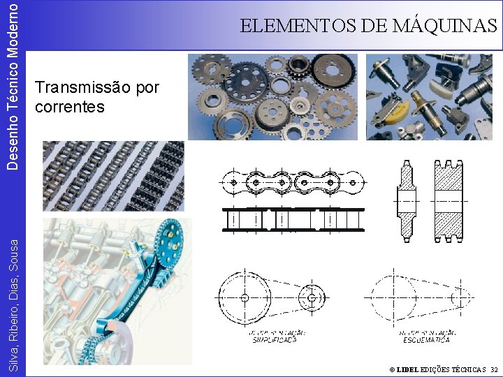 Desenho Técnico Moderno Silva, Ribeiro, Dias, Sousa ELEMENTOS DE MÁQUINAS Transmissão por correntes ©