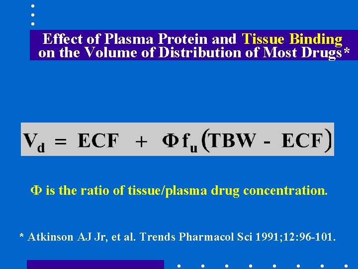 Effect of Plasma Protein and Tissue Binding on the Volume of Distribution of Most