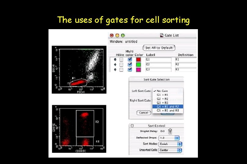 The uses of gates for cell sorting 