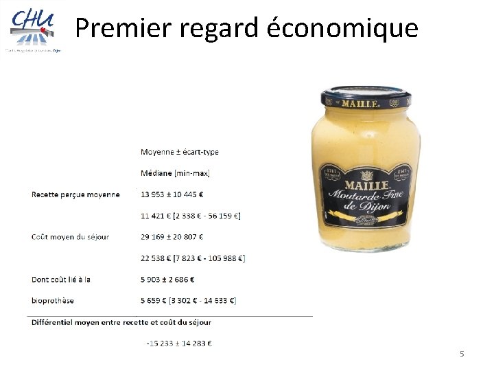 Premier regard économique 2009 -2015, N = 76 patients 5 