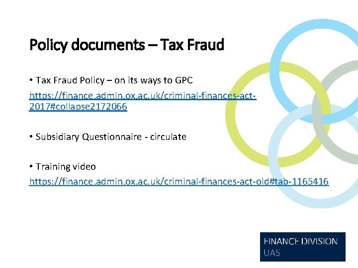 Policy documents – Tax Fraud • Tax Fraud Policy – on its ways to