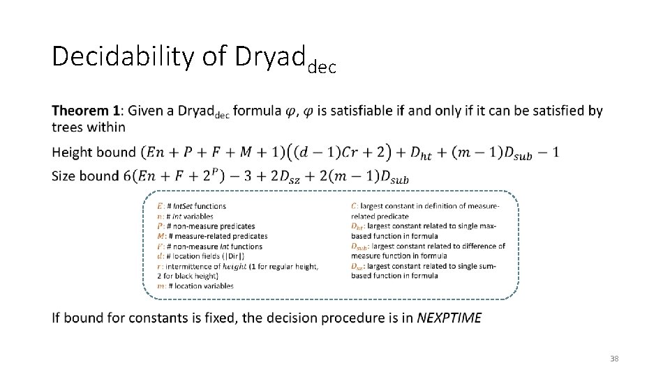 Decidability of Dryaddec • 38 
