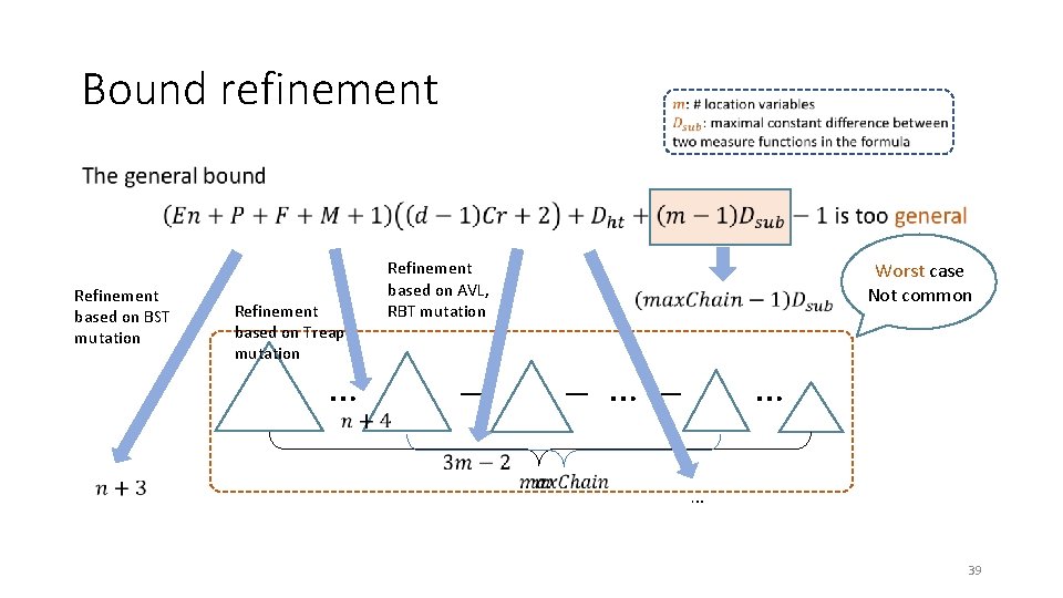 Bound refinement • Refinement based on BST mutation Refinement based on Treap mutation _