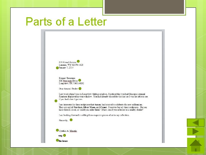 Parts of a Letter amj Enclosure 