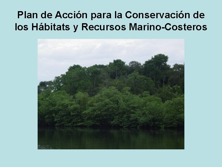 Plan de Acción para la Conservación de los Hábitats y Recursos Marino-Costeros 