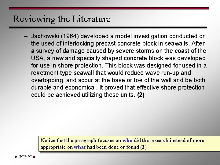 Reviewing the Literature – Jachowski (1964) developed a model investigation conducted on the used