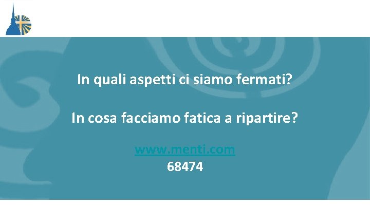 In quali aspetti ci siamo fermati? In cosa facciamo fatica a ripartire? www. menti.