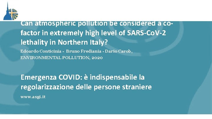 Can atmospheric pollution be considered a cofactor in extremely high level of SARS-Co. V-2