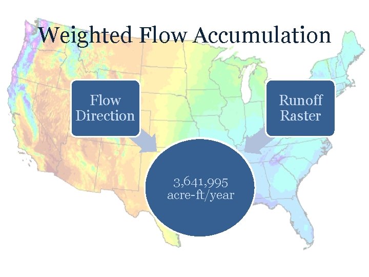 Weighted Flow Accumulation Runoff Raster Flow Direction Water 4, 991, 483. 5 3, 641,
