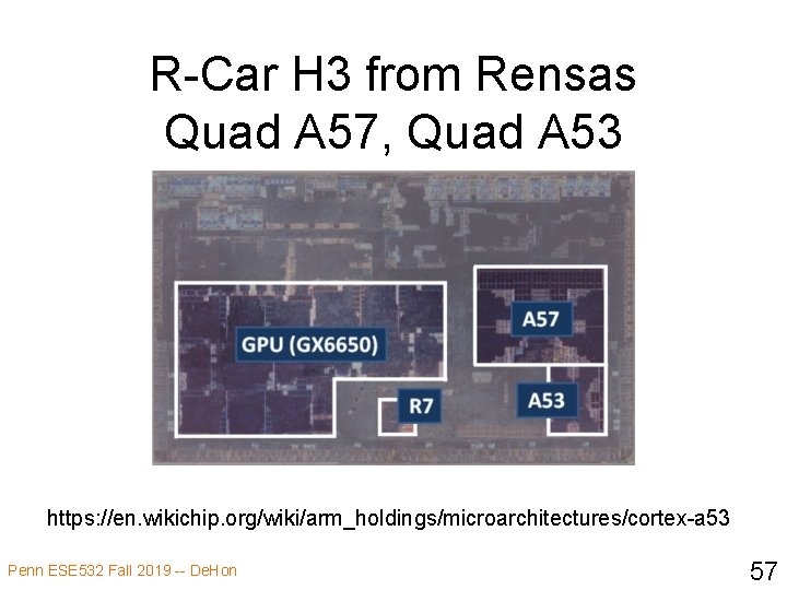 R-Car H 3 from Rensas Quad A 57, Quad A 53 https: //en. wikichip.