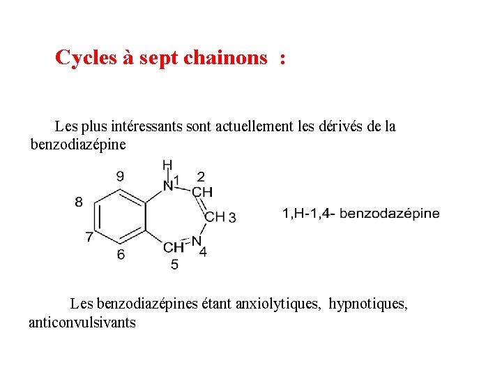 Cycles à sept chainons : Les plus intéressants sont actuellement les dérivés de la
