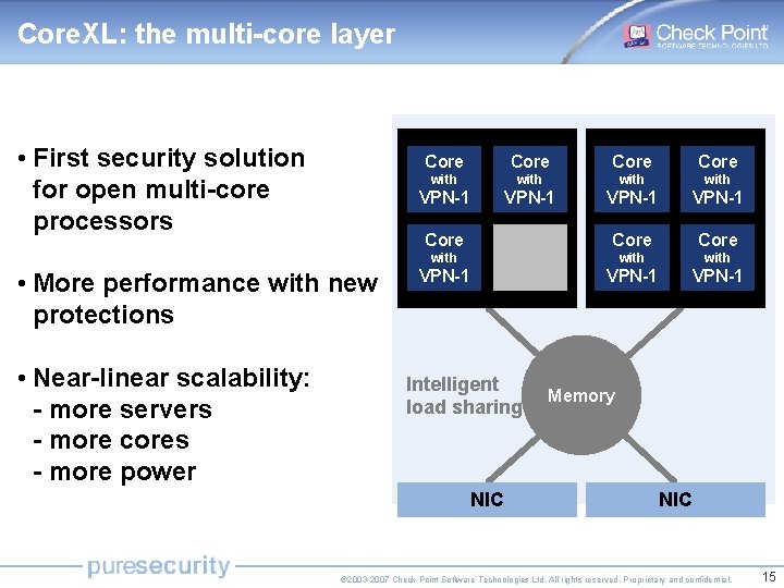 Core. XL: the multi-core layer • First security solution for open multi-core processors •