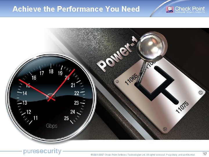 Achieve the Performance You Need © 2003 -2007 Check Point Software Technologies Ltd. All