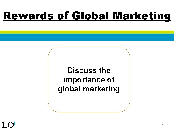 Rewards of Global Marketing Discuss the importance of global marketing LO 1 4 