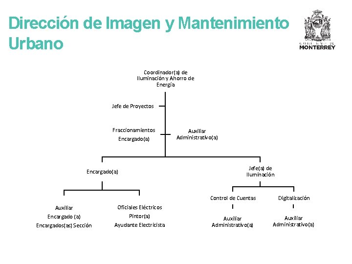 Dirección de Imagen y Mantenimiento Urbano Coordinador(a) de Iluminación y Ahorro de Energía Jefe