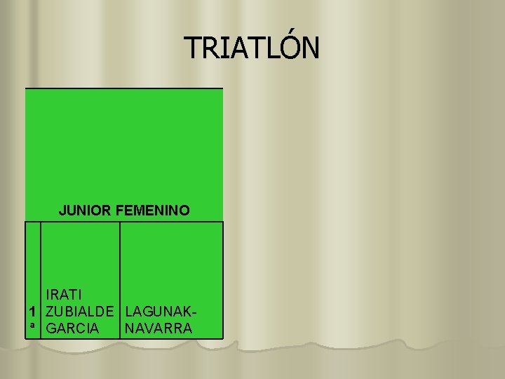 TRIATLÓN JUNIOR FEMENINO IRATI 1 ZUBIALDE LAGUNAKª GARCIA NAVARRA 